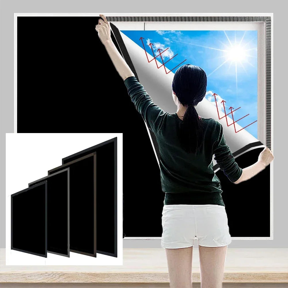 Customizable size 100% Blackout Curtain Self-adhesive Portable Travel Window Shades For Living Room Bedroom Home Window