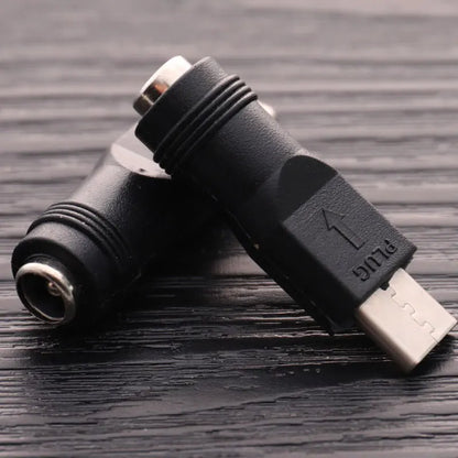 1/2pcs DC Power Adapter Converter 5.5x2.1mm Female Jack To USB Type C Male Connector DC To USBC For Laptop Notebook Computer