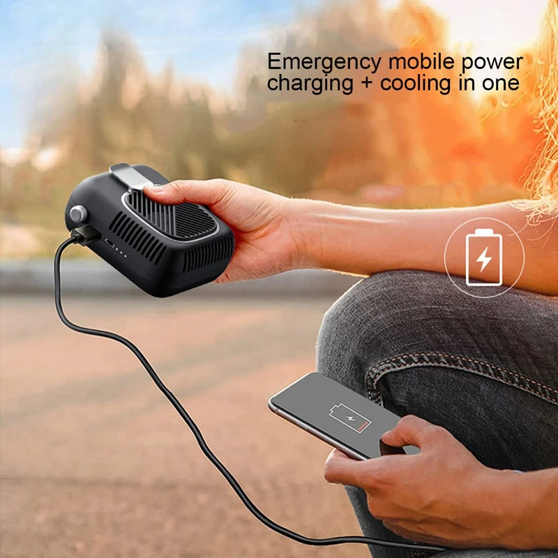 Zai Xiao Portable Personal Hanging Waist Fan With 10000Mah Recharge Quiet Wearable Electric Fan Handheld Air Conditioner