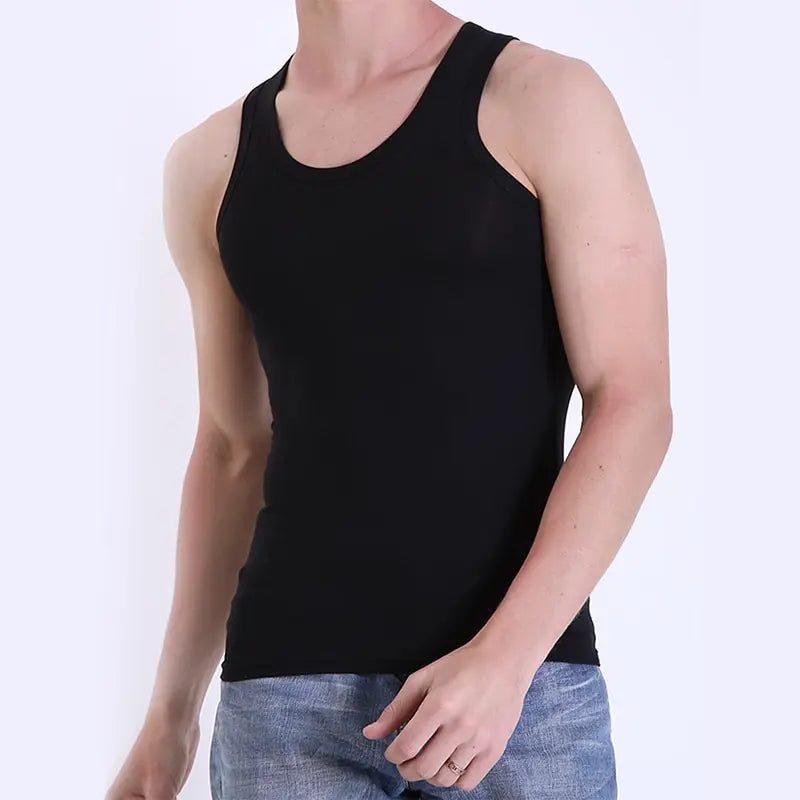 3/5 Pcs European plus-size men's cotton Joker vest loose plus-size youth fitness sleeveless round neck middle-aged hypertrophy T