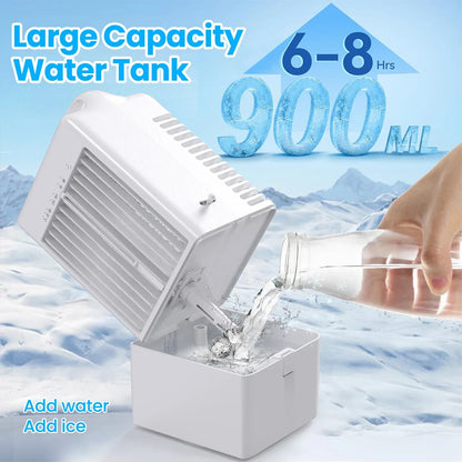 Small Electric Fan with Water and Ice Office Air Conditioning Fan Air-conditioning Fan Desktop USB Portable for Home Bedroom