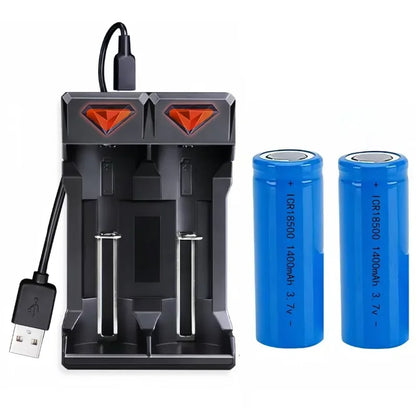 3.7V 18500 rechargeable lithium battery 1400mAh rechargeable battery flashlight strong lighting power tool battery