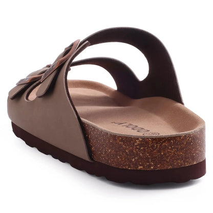 Shevalues Cork Sole Slippers For Women Men Classic Suede Summer Sandals With Arch Support Fashion Orthopedic Beach Cork Shoes
