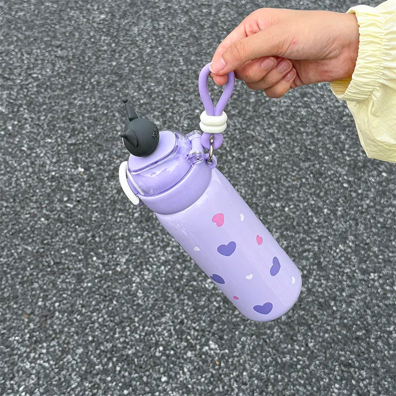 1pc Kuromi Large-Capacity Stainless Steel Insulated Cup - 520ML Portable Water Bottle for Outdoor Sports, Dual-Drinking Lid
