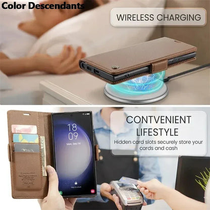 Iphone 15 Pro Max Case Iphone 13 14 12 11 Pro Max SE X XR XS Max 8 7 6 6S Plus Card Slot High-grade Leather Cover Phone Case