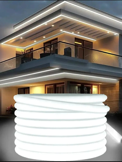 220V Super Bright COB LED Strip with Switch FOB Tape Ribbon European Standard Plug White Light Neon Lamp For Room Outdoor Garden