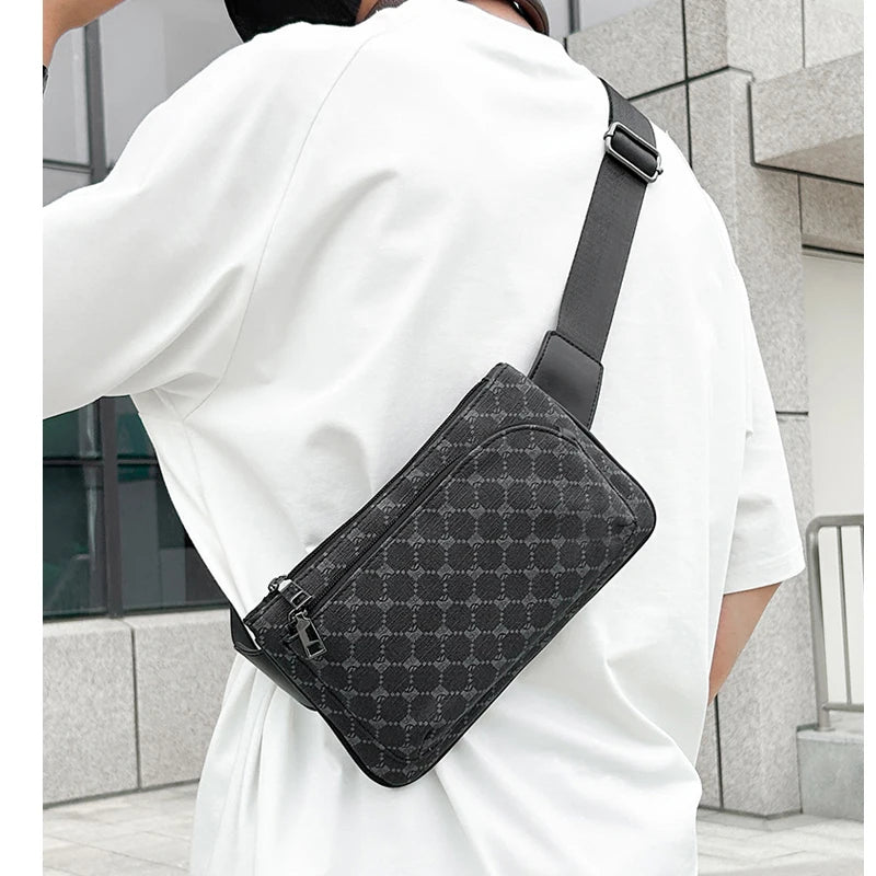 Fashion mini leather men's chest bag crossbody bags sacoches hommes bandolera hombre bolsos para hombre bag for men sling bag