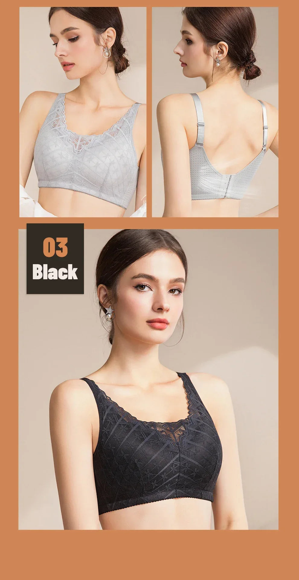 LERVANLA 2566 Strong Breathability Mastectomy Bra Women with Pocket Breast Form Pads Included Adjustable Cotton Comfort  Large