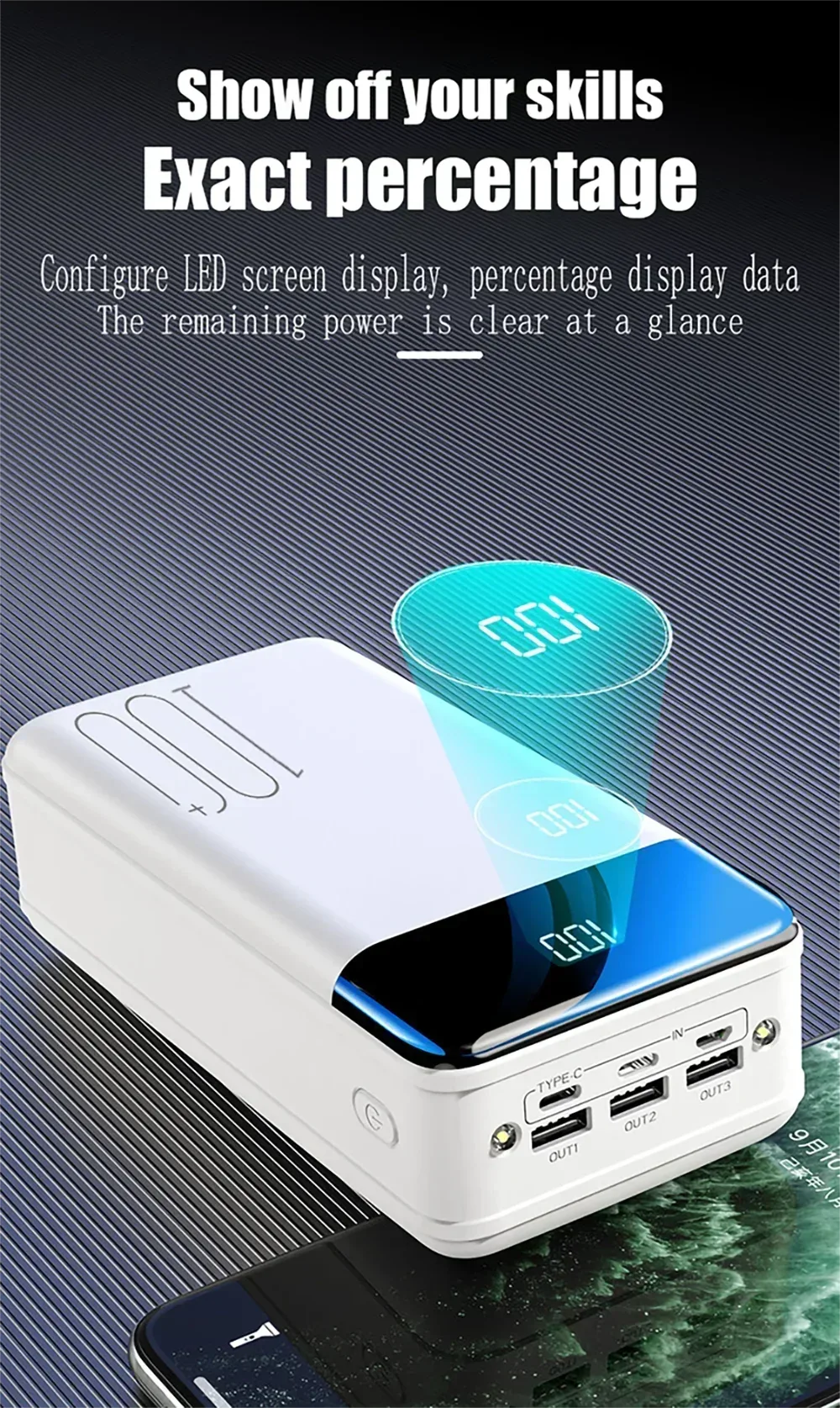 Power Bank 100000mAh QC PD 3.0 Fast Charging Powerbank 100000mAh External Battery Charger Poverbank For iPhone Xiaomi Samsung