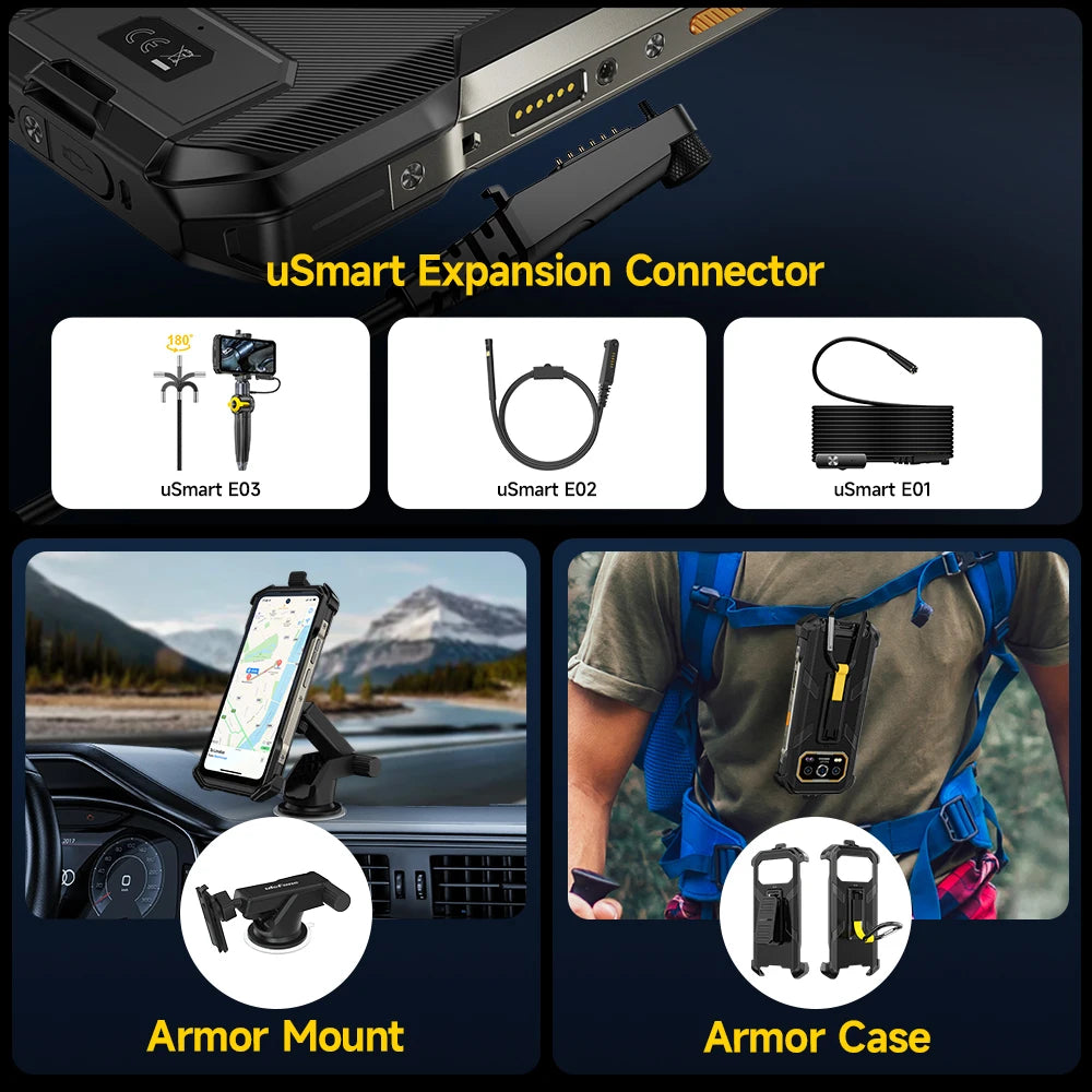 Ulefone Armor 27 Pro 5G Rugged Phone 10600mAh Smartphone 50MP Camera 64MP Night Android 15 Up to 24GB+256GB NFC Waterproof Phone