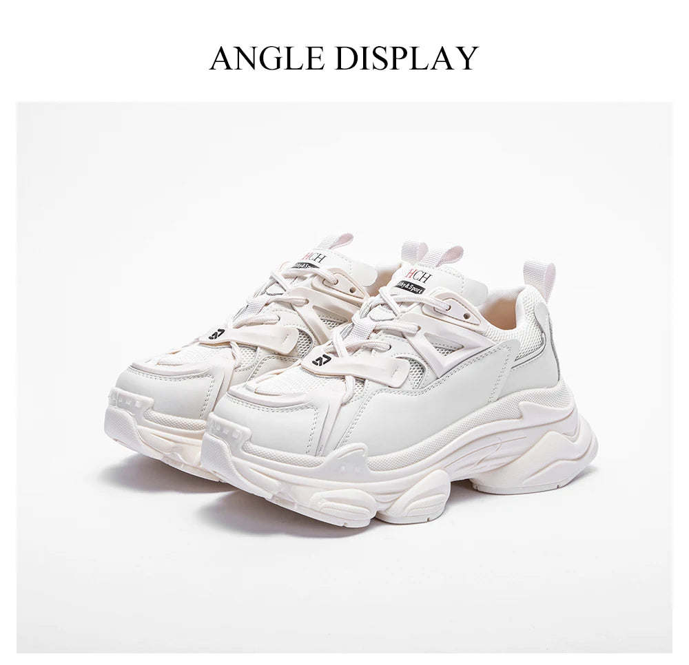 CH 2023 Women's Shoes Summer New Thick Sole Casual Sports Shoes Women's Lightweight Versatile Lace up Dad's Shoes