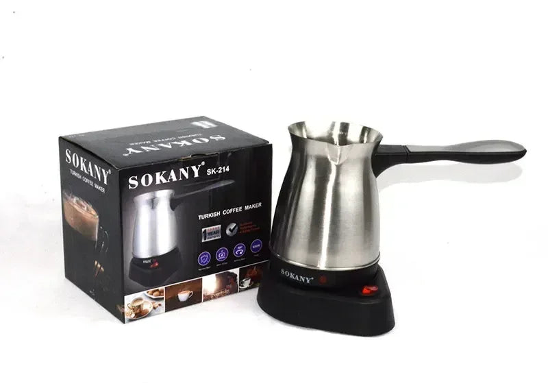 600W Turkish Electric Coffee Maker, 500ml Detached Italian Moka Pot, Stainless Steel Material, Arabic Portable Espresso Machine