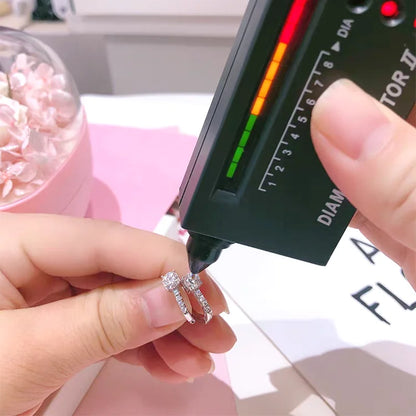 Fine Jewelry Pass Diamond Tester Pen Moissanite Hoop Earrings For Women With GRA S925 Sterling Silver For Women Ear Clasps