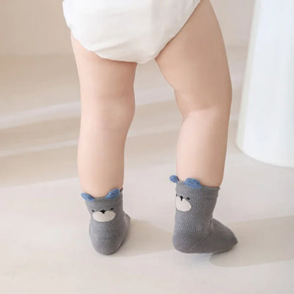 Children's Socks For Girls Boys Cotton Fashion Autumn Winter Kids Boy Girl Sock Cute Soft Baby Toddler Home Sock Anti Slip 3-5Y