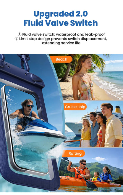IPX8 Waterproof Phone Pouch 7.5" Universal Dry Bag Underwater Touch Screen Phone Casefor Swimming Rafting Beach