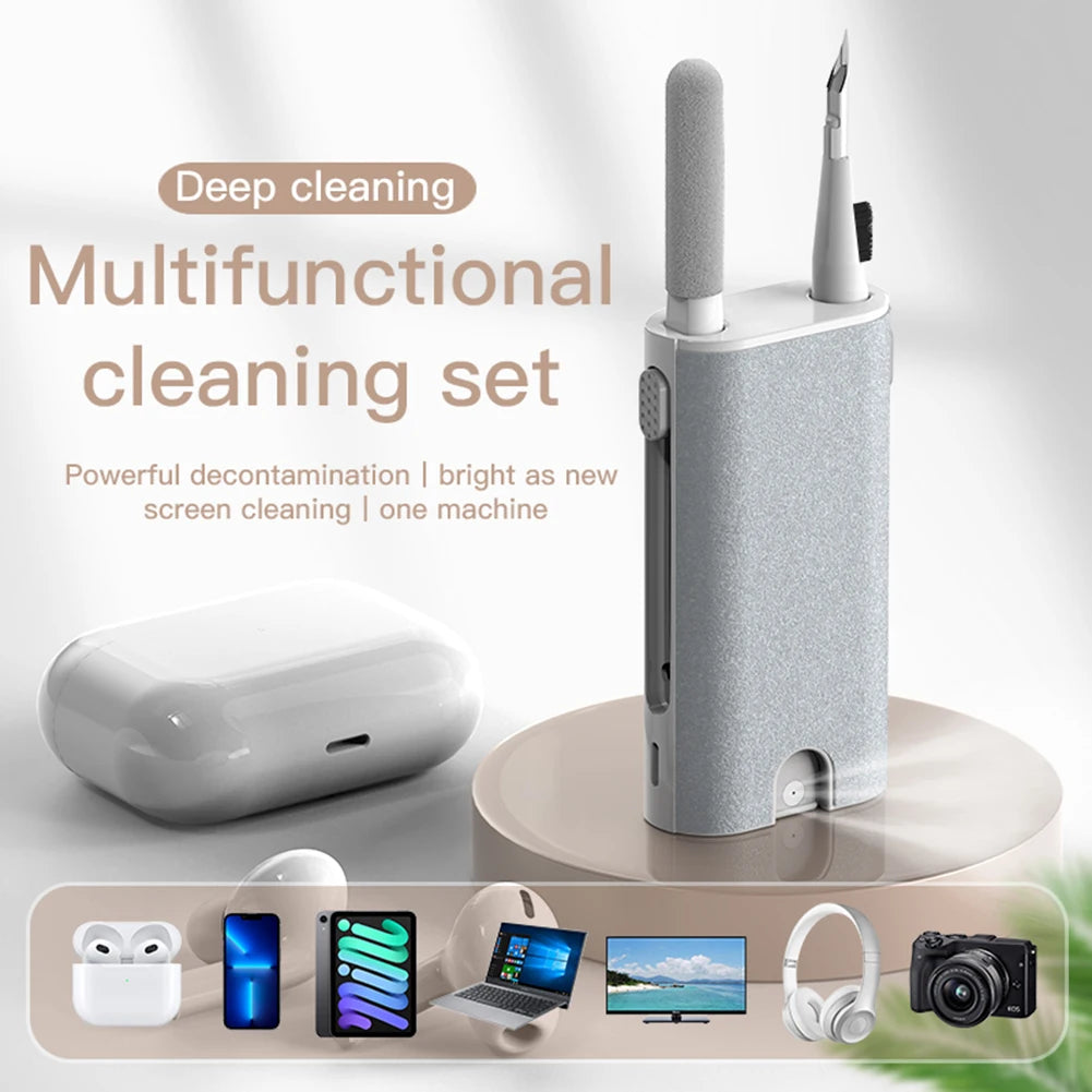 5 in 1 Phone Screen Cleaning Tools with Spray Port Portable Earphone Cleaning Pen Multifunctional Accessories for Airpods 3