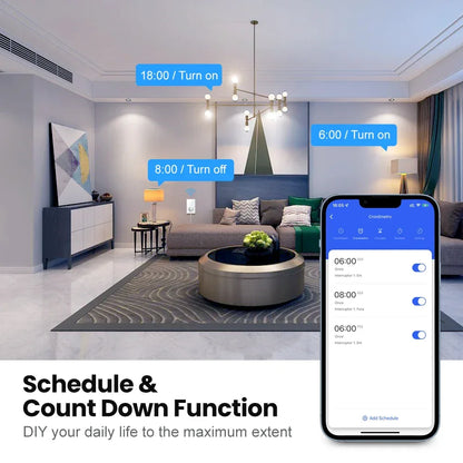 AVATTO Tuya WiFi Smart Light Switch with Socket,Brazil Stand 16A Touch Button Wall Switch,Work for Alexa Google Home
