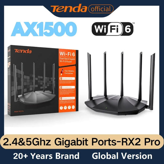 Tenda WIFI6 Router AX1500 Gigabit Wireless Router Signal Amplifier 2.4G 5GHz Beamforming Parental Control Guest Network Repeater by PDG ibma