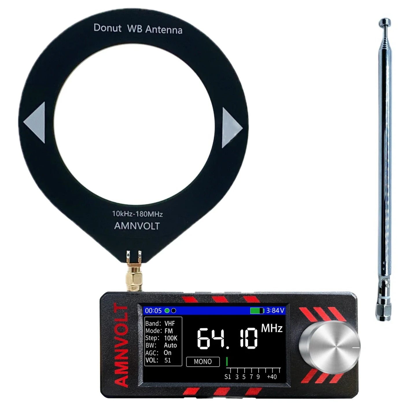 Upgraded V3S AMNVOLT Mini SI4732 DSP Radio Receiver FM AM SSB LSB USB Full Band Pocket Radio with Hi-Z Headphone Amplifier