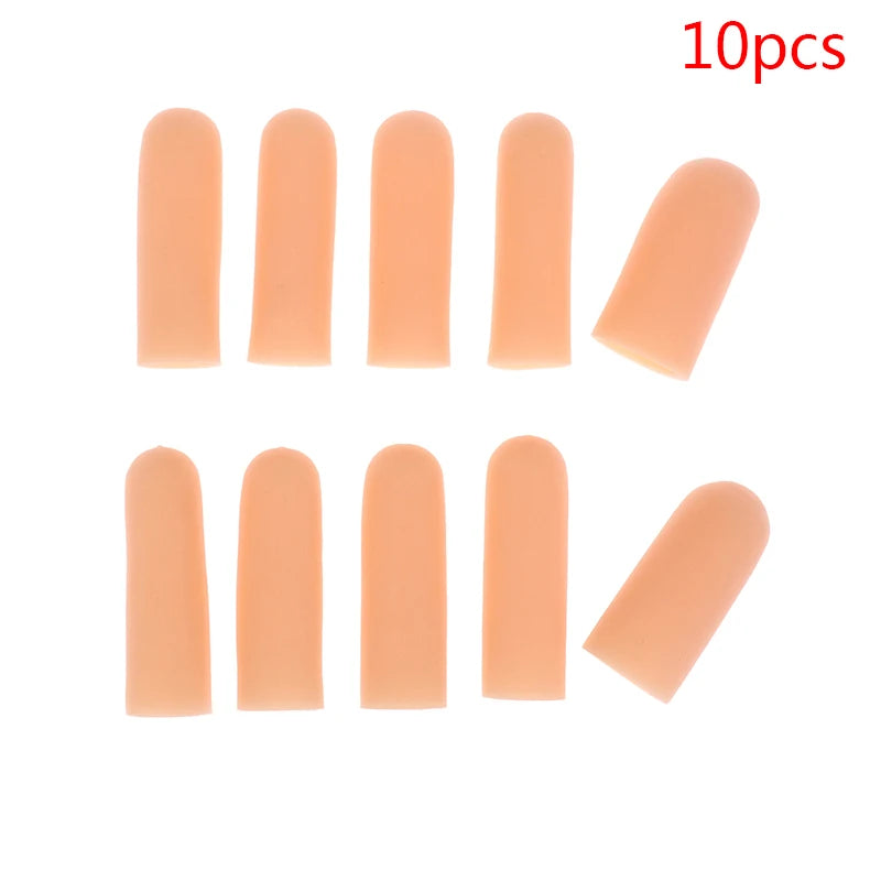3/10pcs Finger Protector Anti-cut Silicone Gel Tube Hand Bandage Heat Resistant Finger Sleeves Great Cooking Kitchen Tools