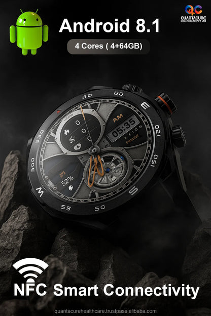 2025 QC AX09 HW18 Female Android 4G GPS Smartwatch 4+64GB WiFi Rotating Camera Video Call Health NFC AI Voice Assistant