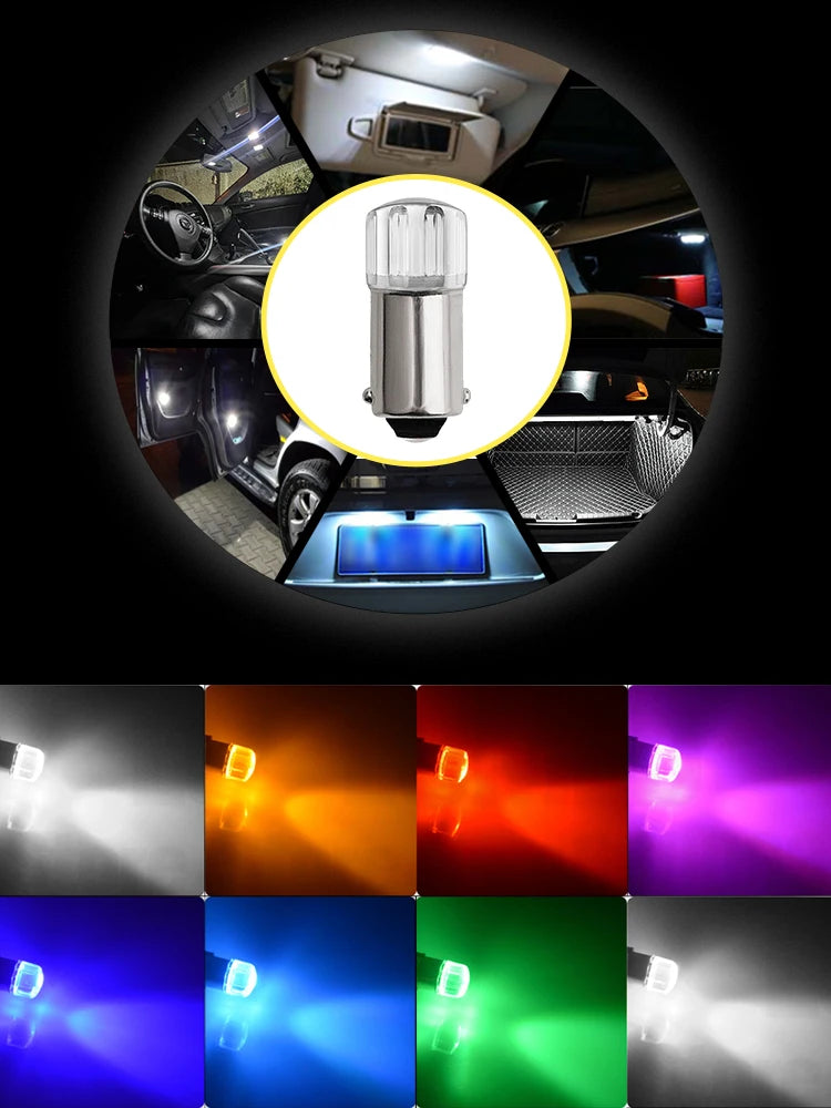 5PCS Ba9s Signal Lamp Led T4W 3030 Chip For Car Roof lights Mirror lights License Plate Lights 6000K White ba9s Led 6V 12V