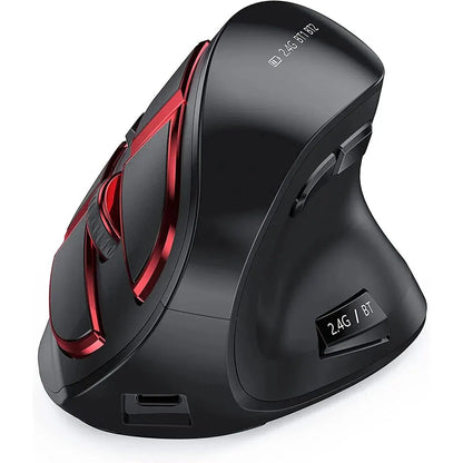 JOMAA 2.4G Wireless Mouse Rechargeable Bluetooth Mouse Ergonomic Vertical Mouse for Mac Windows Laptop Tablet Gaming Mause