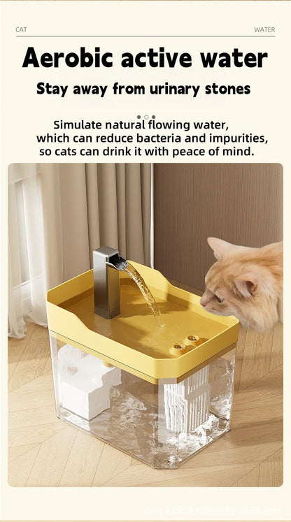 Cat Water Fountain Auto Filter USB Pet Drinking Dispenser Live Water Circulation Quiet Automatic Fountain for Cats and Small Pet