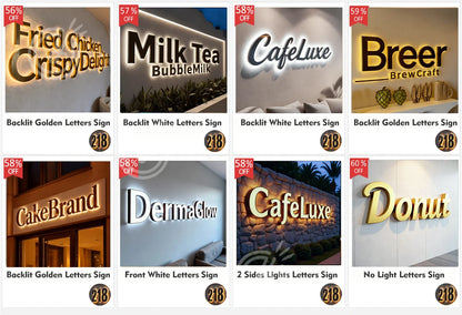 Custom Made LED 3D Sign Metal Backlit Letters for Outdoor Business Storefront Waterproof Advertising Display