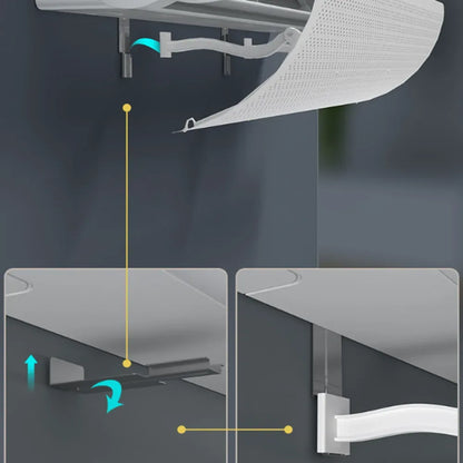 Air Conditioning Wind Deflector Adjustable Windshield Cover Wall Mounted Air Conditioner Air Baffle Shield Home Office White