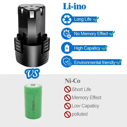 Lithium Battery 12V 1500mAh Rechargeable Battery 18650 For Angle Grinder Electric Screwdriver Drill Spare Battery EU US AU UK