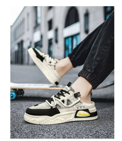 Slipper Mens Shoes Summer Thick Sole Breathable Comfortable Half Slippers Outdoor Youth Skateboard Shoes Casual Sneakers for Men