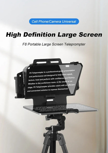 Soonpho F7 F8 Teleprompter for Tablet Laptop Smartphone Camera Bluetooth Portable Telepronter for Live Streaming Recording Video