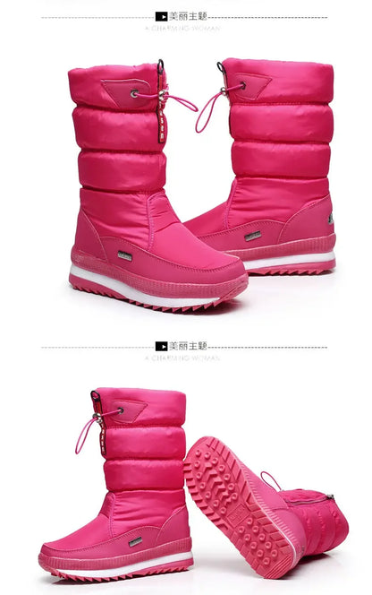 Winter Boots Thick Plush Waterproof Non-slip Boots Fashion Women Winter Shoes Warm Fur Botas mujer Women Snow Boots Platform