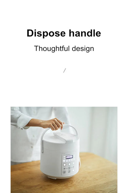 750W 2L Electric Rice Cooker Ceramic Glaze Pot 24H Pressure Cooker Multifunctional Automatic Rice Cooker for Small Kitchens