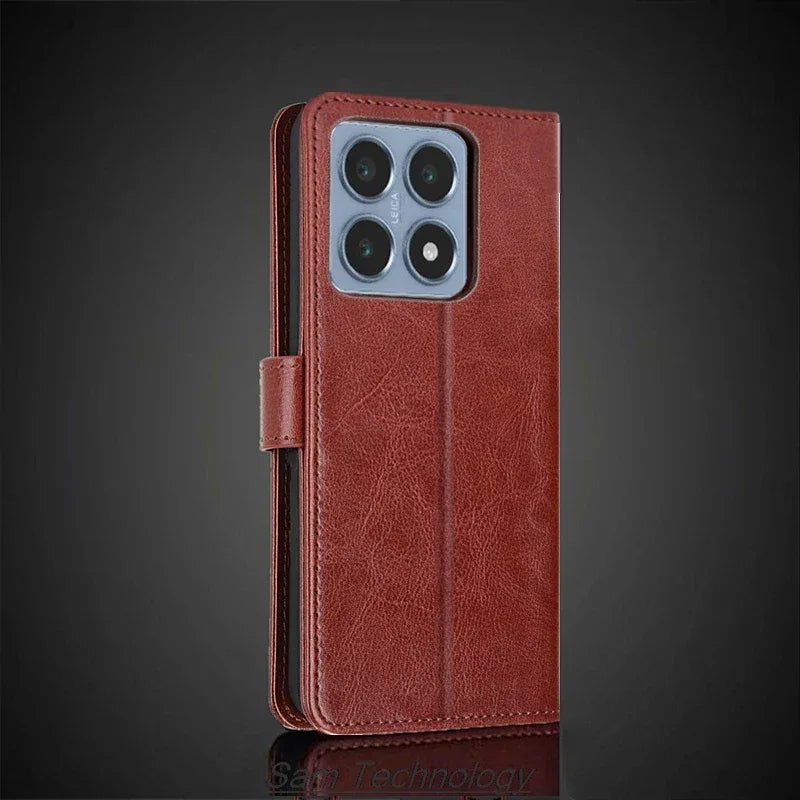 Card Holder Cover Case for Xiaomi 14T / Xiaomi Mi 14T Pro Pu Leather Flip Cover Retro Wallet Phone Case Business Fundas Coque