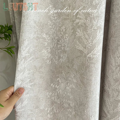 French Retro Style High-end Luxury Romantic Jacquard Chenille Lace Blackout Curtain Bedroom Door Screen Shutter Home Decor