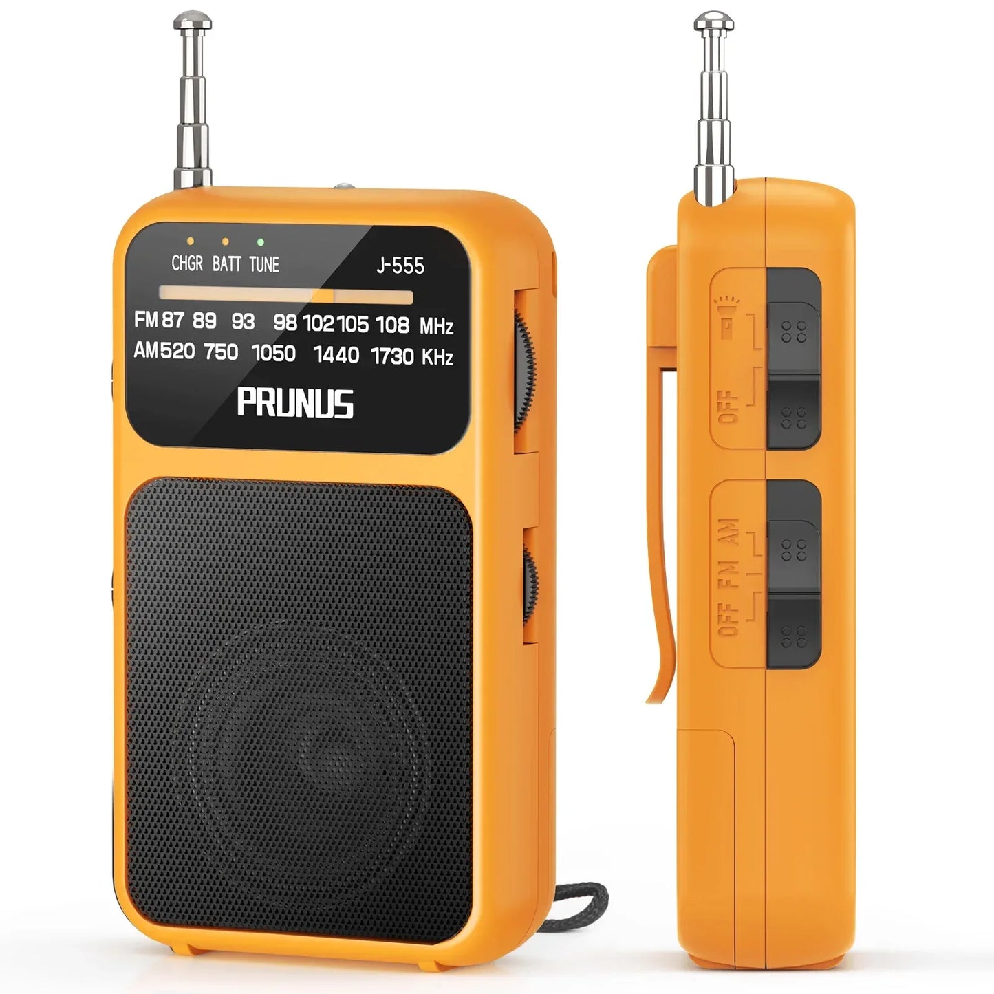 Mini Portable Pocket Radio AM FM AAA USB-C Power 800mAh rechargeable battery Excellent Reception Clear Speaker Headphone Jack