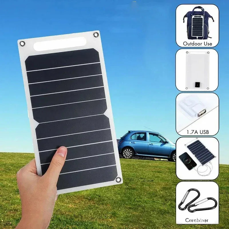 Solar Panel With USB Waterproof Outdoor Hiking And Camping Portable Battery Mobile Phone Charging Bank Charging Panel 6V