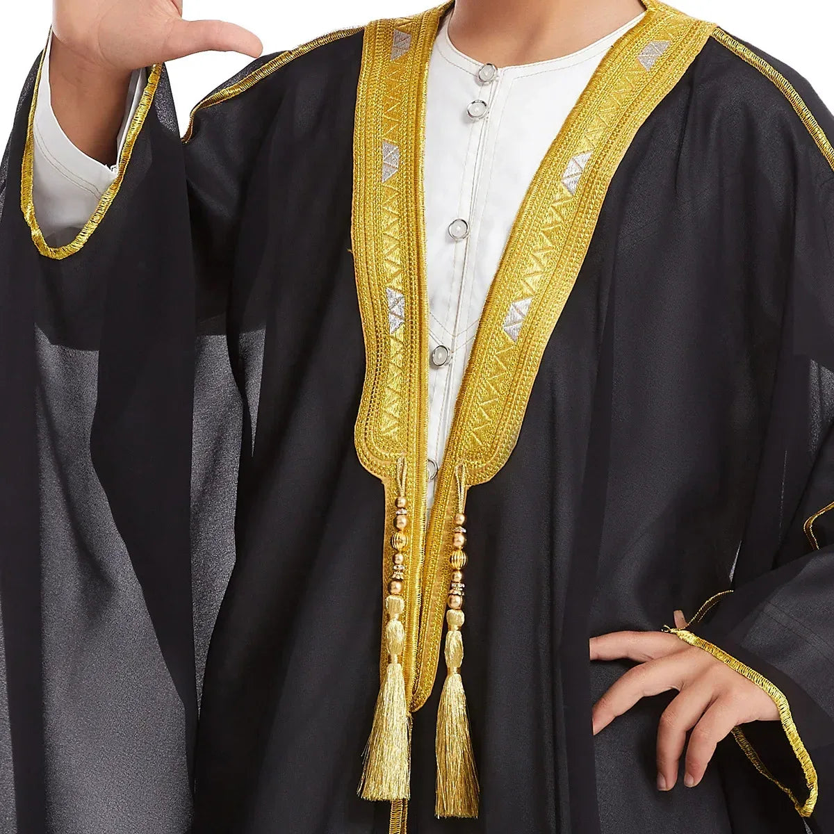 Muslim Saudi Arabian Boy Abaya Children Praying Islamic Clothing Kimono Middle Eastern Teen Dress Dubai New Fashion Classic