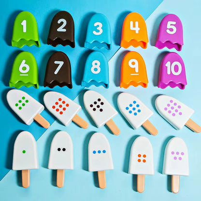 Kid Ice Cream Number Matching Game Montessori Parish Toy Digit Counting Color Cognitive Letter Learn Sensory Educatioal Toy Gift