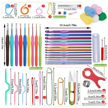 KRABALL Knitting Crochet Hook Set Home Use Sewing Tool DIY Craft Crochet Knit Markers Needles Tools Weaving Accessories With Bag