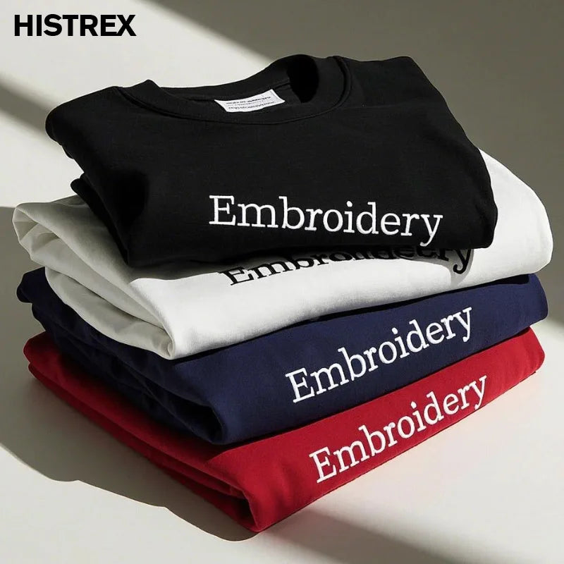 Custom Embroidery Cotton Sweatshirt Customized Brand Design Company Logo Text Men Women Thick Fleece Warm Quality Clothes 350gsm