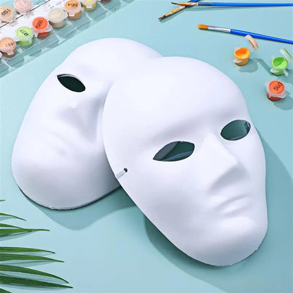 4pcs Full Face Masks Blank White For Halloween Cosplay Party Craft Shrink Pores Moisturizing Facial Mask Make Skin Glowy