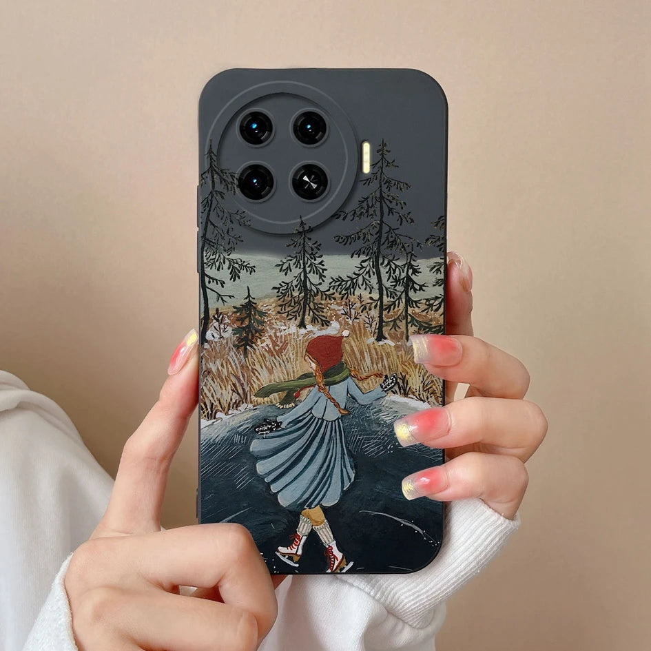 Cover For Tecno Spark 20 Pro+ 4G Case Phone Bags Pretty Flower Liquid Soft Silicone Shell For Tecno Spark20 Pro Plus Funda Coque