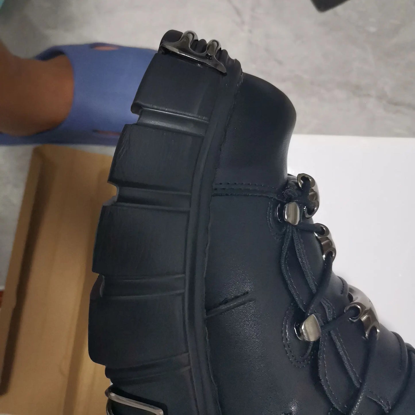 2025 Celebrity Inspired Heavy Metal Platform High-Top Shoes Women Punk Small Leather Shoes Gothic Dark Motorcycle Boots Fashion