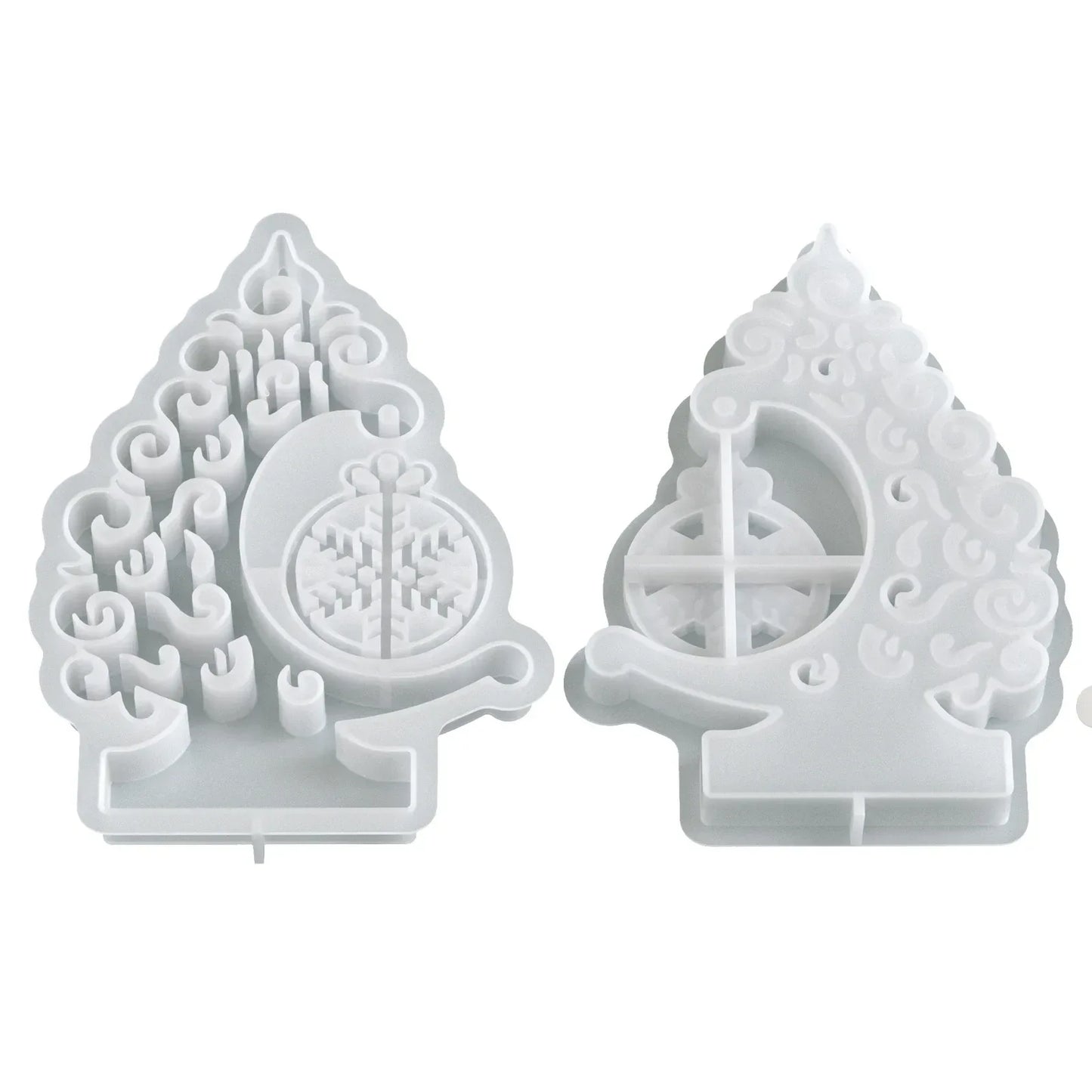 Christmas Tree Stand Snowflake Ornament Silicone Mold with Base DIY Christmas Ornament Crafts Gifts Home Decor Table Decorations