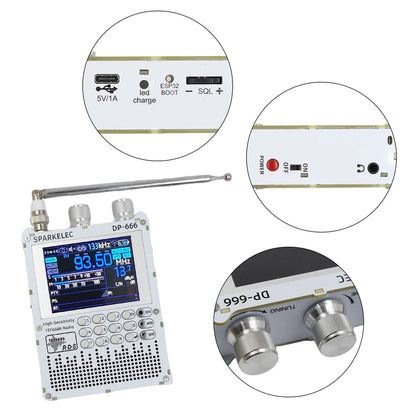 DP-666 TEF6686 Radio High Sensitivity Full Band FM AM Short Wave Radio with LCD Display High Sensitivity DSP Receiver Radio