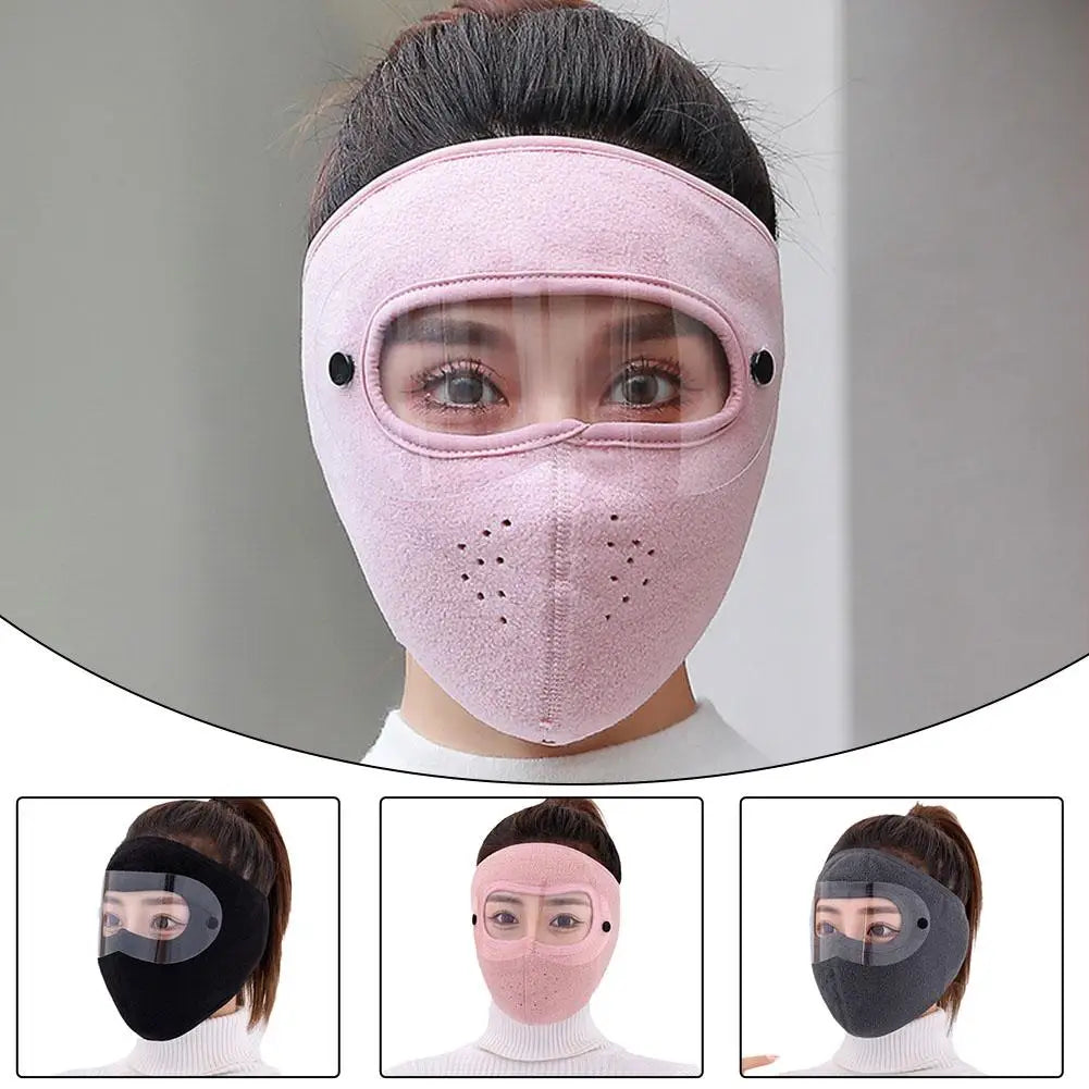 Winter Windproof Mask Thickened Warm Fleece Breathable Motorcycle Cycling Face Mask Bike Riding Sportmask Cover Goggles