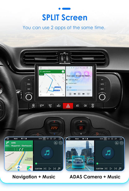 Hizpo 2Din 7inch Android14 Car Radio for Fiat Panda 2013 - 2020 GPS Navigation 4G BT Carplay RDS DSP SWC UI7862 Multimedia